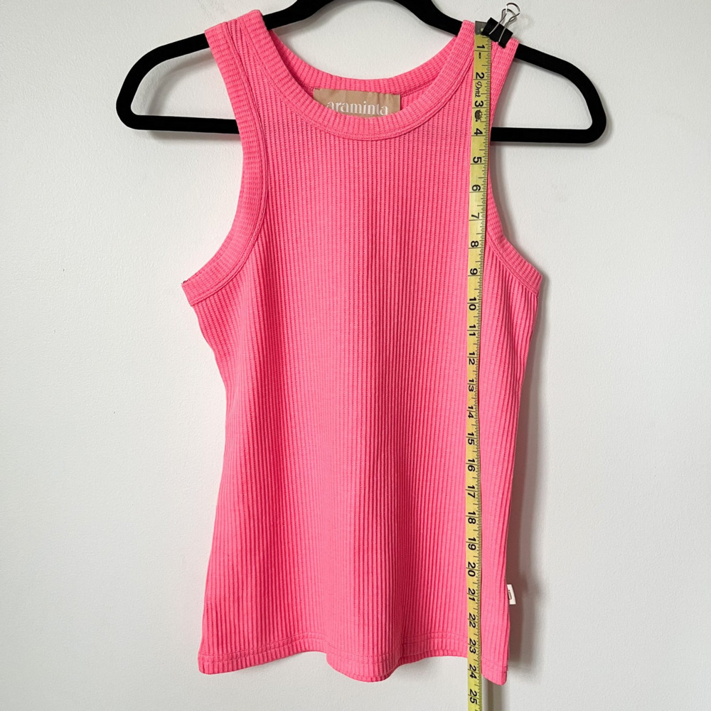 NWT Araminta James The Everyday Tank Watermelon Pink Waffle Knit Women XS Beach - Picture 5 of 9
